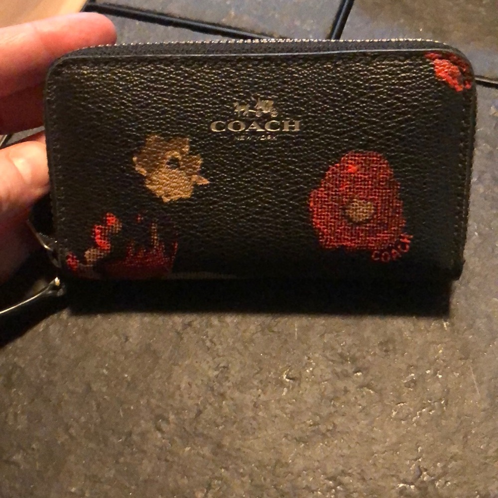 Small double zip coach wallet